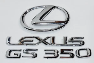 2006 2007 2008 2009 2010 2011 Lexus GS350 GS 350 Rear Trunk Lid Emblem Set OEM - Picture 1 of 16