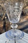 Antique 18th C. Georgian English Drinking Glass Free Blown Etched Baluster Stem