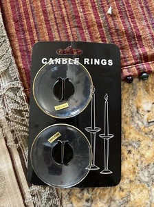 1 Set Bent Glass Candle Rings With Gold Rim - Picture 1 of 3
