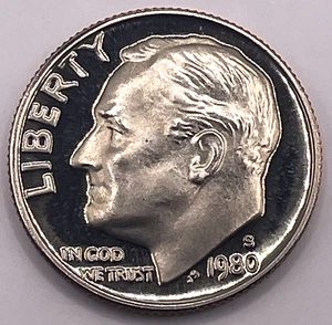 1980 S Roosevelt Dime 10C Proof DCAM - San Francisco Mint (SKU 164) - Picture 1 of 4
