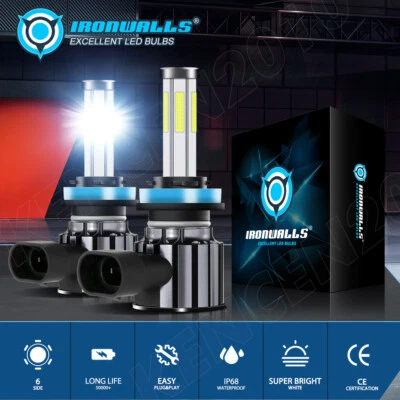 2X 6Sides H11 H9 H8 LED Headlight High/Low Beam White For Buick Verano 2012-2017 - Image 1 of 4