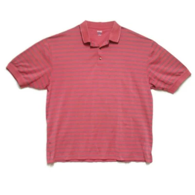 Camisa Polo Ping Performance Dynamics Para Hombre XL SS 1/4 Abotonada Rayas Frambuesa Foto 1 de 4