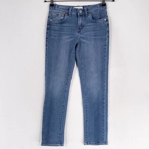 Levi's Jeans Girls 12 Reg Blue Girlfriend Medium Wash Adjustable Waist Stretch - Picture 1 of 10