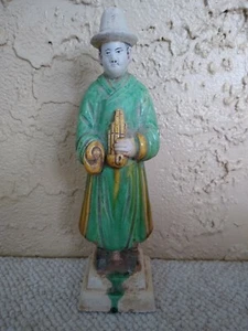 Antique Ming Dynasty Terracotta Sancai Figurine of Musician - Picture 1 of 8