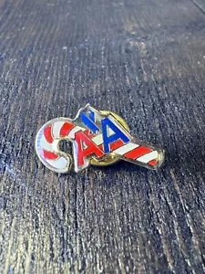 American Airlines Cappello Bavero Cravatta Spilla Vintage Vacanze Natale Candy Cane - Foto 1 di 4