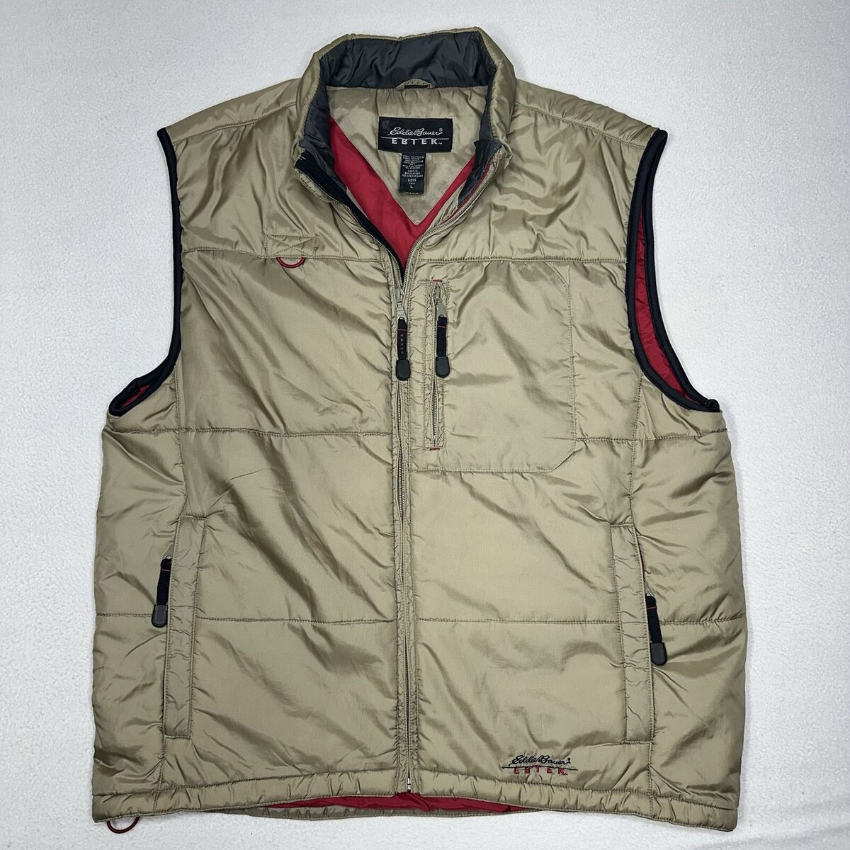Eddie Bauer Ebtek Men's Puffer Vest Full Zip Beige Men's Eddie Bauer Ebtek Men's Puffer Vest Full Zip Beige Men's