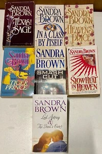 ThLot of 7 Sandra Brown Romance used paperback books - Picture 1 of 3