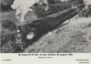 Railway Photo Print SR O2 W16 Ventnor 1965 LSWR Southern 0-4-4T Loco - Foto 1 di 1