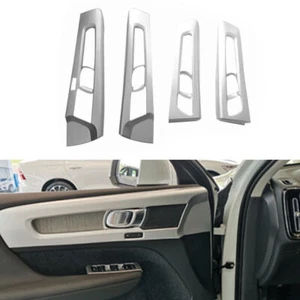 For Volvo XC40 2019-2022 Silver Interior Door Handle Bowl frame Panel Cover Trim - Foto 1 di 10