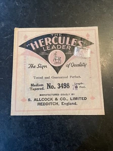 Rare Vintage Allcock Co. Hercules Fly Fishing Leader in Original Envelope 3490 - Picture 1 of 2