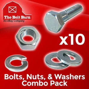 (10) M10-1.5x70 Class 10.9 Hex Cap Screws Hex Bolts, Nuts, Washers, Lock Washers - Picture 1 of 5