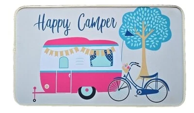HAPPY CAMPER ~ 18" Length x 30" Width ~ Memory Foam ~ Nonslip Backing ~ Mat/Rug - Image 1 of 4