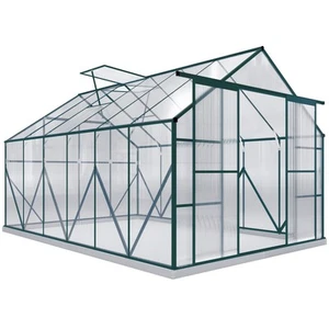 Outsunny 8x12ft Polycarbonate Walk-in Greenhouse Outdoor w/ Double Sliding Door - Picture 1 of 11
