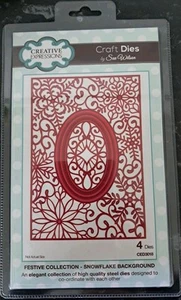 Sue Wilson Creative Expressions Dies Festive Snowflake Background - Picture 1 of 2