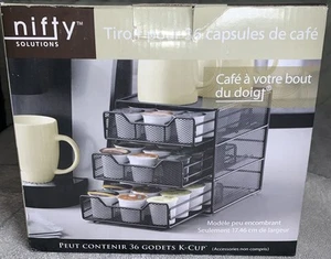 Nifty Solutions 3 Schubladen 36 Kaffee K Tasse Pod Aufbewahrung Regal Metall Platzsparend NEU - Bild 1 von 5