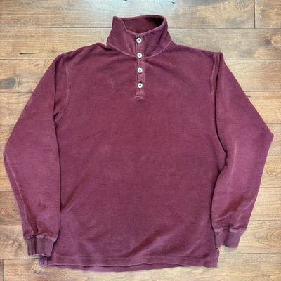 The Territory Ahead Men’s Burgundy Henley Size M Quarter Button Cotton - Image 1 of 4