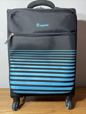 IT LUGGAGE Lux Lite Soft Case Lightweight 4 Wheel Spinner Blue Suitcase 28” - Image 1 of 4