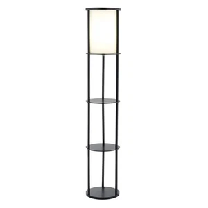 3117-01 Stewart 62.5" Round Floor Lamp – Lighting Fixture with Storage Shelve... - Picture 1 of 6