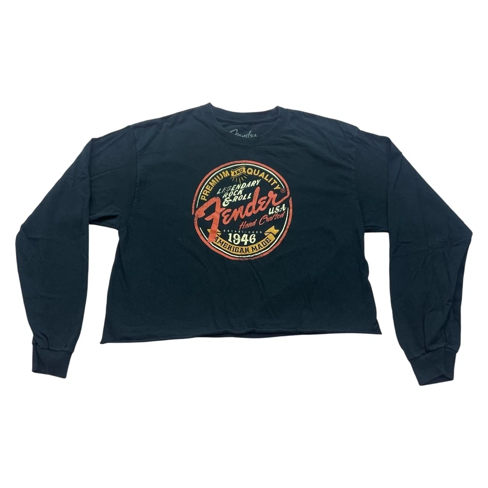 Fender Legendary Rock N Roll Junior Crew Feminino Crop Manga Longa Médio Preto - Imagem 1 de 4
