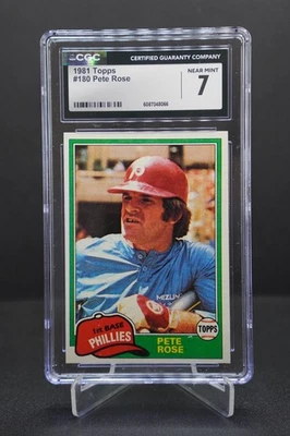 Pete Rose 1981, Topps  #180, NEAR MINT+ 6087348066 _CGC - Image 1 of 2
