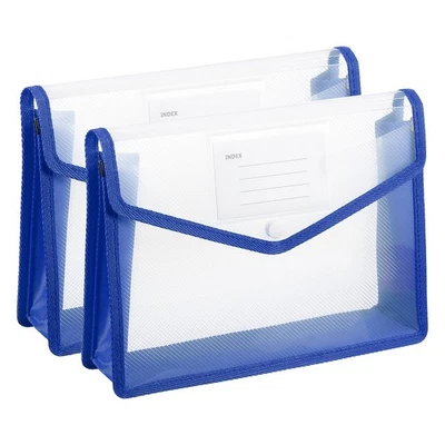 2 Pack B5 Plastic File Folders with Snap Closure, Blue, Horizontal - Image 1 of 4