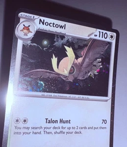 Pokemon Noctowl 127/162 - Cosmo Holo - Doble Cosmo Remolino - Error de corte incorrecto - Imagen 1 de 5