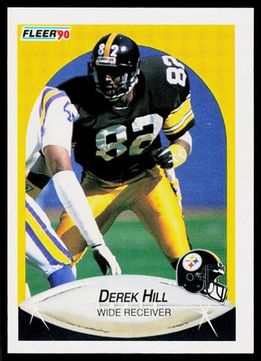 Derek Hill, 1990 Fleer Football Card, #142, Pittsburgh Steelers, RC - Image 1 of 2