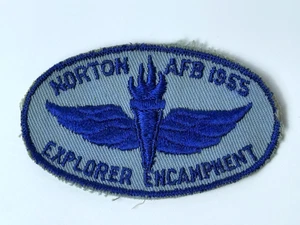 Boy Scouts of America Vintage 1955 Norton AFB Explorer Encampment Patch - Bild 1 von 2