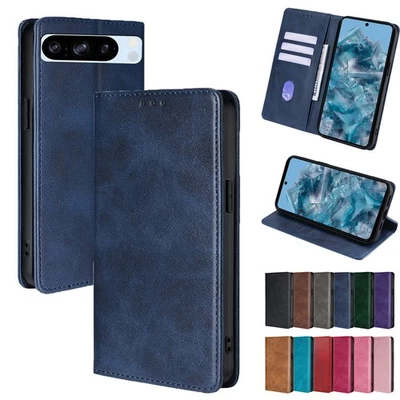 Magnet Leather Wallet Case Flip Cover for Google Pixel 5 6 7 Pro 8 9 10 9a 8a 7a - Image 1 of 4