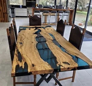Epoxy Table, Dining Table River, Living Room, Resin Center Table, Home Deocr Top - Picture 1 of 8