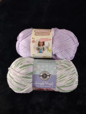 New • 2 Skeins Yarn • Bernat & Snuggly Wuggly | Multi Color & Lilac - Image 1 of 4