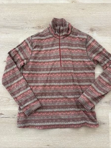 Woolrich Pullover Cotton Print Quarter Zip Long Sleeve Top - Picture 1 of 8