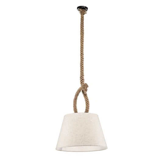 Näve Hängeleuchte Rope Deckenlampe Pendelleuchte mit Naturseil und Textilschirm - Bild 1 von 1