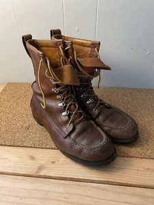 Vintage Red Wing 8 Inch Moc Toe Hunting Boots Size 9C - Picture 1 of 9