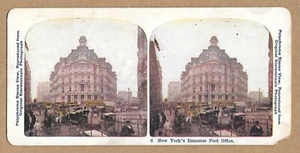 New York's Immense Post Office Stereo View Card NY New York Stereoscopic Photo - Picture 1 of 1