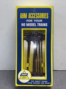 HO Scale AHM Train Accessories 12 Telephone Poles #5610 in Original Box NOS - Picture 1 of 6