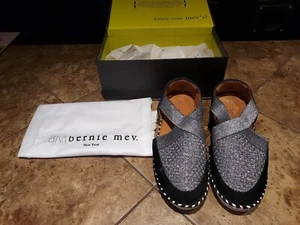 Bernie Mev Silver & Black Stretch Woven Best Gem Slip On Comfort Sandal 40 (9) - Picture 1 of 9