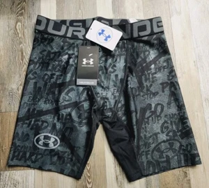 NEW Under Armour Boys HeatGear Fitted Long Biker Shorts Size Youth Large - Picture 1 of 11