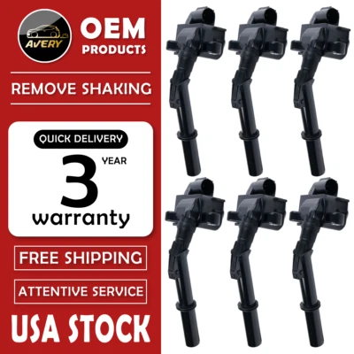 ✅ 6 Ignition Coil for Mercedes-Benz C300 CL63 E300 E350 E400 SLK350 GLK350 UF733 Foto 1 de 4