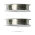 2 Rolls 44M Iron Wire Cord For Jewelry Making Flower Arranging 0.3Mm Silver