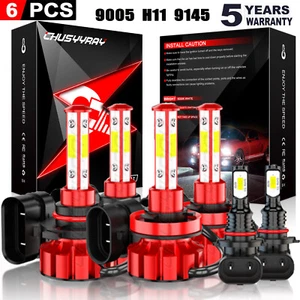 For Cadillac SRX 2010-2016 6x 6000k LED Headlight Bulbs High Low Beam Fog Lights - Picture 1 of 17