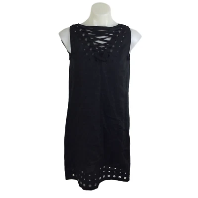 Bailey 44 Womens Playa Blanca Linen Eyelet Shift Dress Black Size 6 - Image 1 of 4