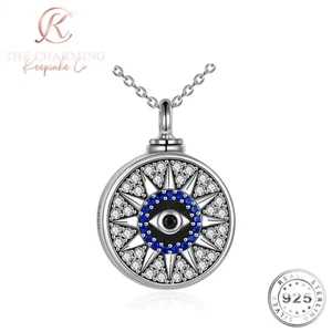Einäscherungsasche Halskette Urne böser Blick 925 Sterlingsilber - selbstfüllend/Memorial - Bild 1 von 6