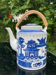 More details for large oriental tea pot with handle chinese ceramic teapot
