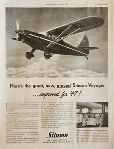 1946 Stinson Personal Planes Vintage Ad Improved - Picture 1 of 1