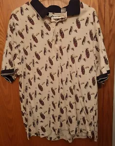 Vintage Penguin Sport Men's XL Golf Polo shirt Golf Tee Pattern Short Sleeve - Picture 1 of 5