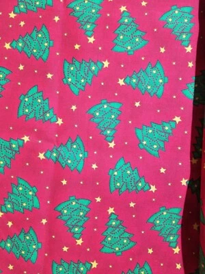 VTG~ Christmas Trees on Red Fabric~cotton~Signature Classics~1yd 15"~NEW - Image 1 of 2