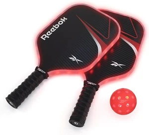 Reebok - LED Pickleball Set for 2, Includes 2 Fiberglass Paddles with 5" Cushion - Picture 1 of 7
