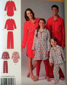 SIMPLICITY 1504 MUSTER KIND TEENAGER ERWACHSENE NACHTHEMD HOSE PYJAMA XS-L XS-XL FF - Bild 1 von 3