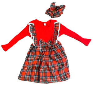 Christmas / Holiday Dress with Headband - Girls Size 3T - NEW Cute Dress - Picture 1 of 4